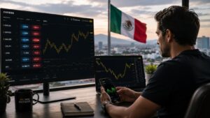 Trader revisando spreads de Exness en forex y DXY desde México