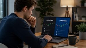 Usuario comparando Capital.com y Admirals antes de elegir bróker