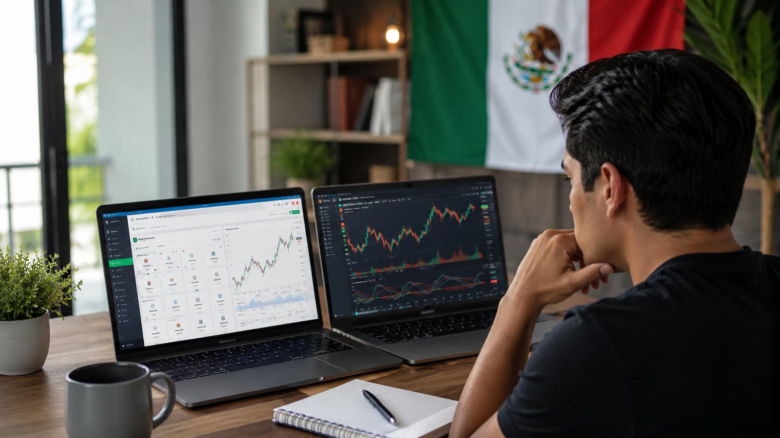 Usuario mexicano comparando eToro y NinjaTrader antes de elegir plataforma