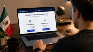 Usuario mexicano revisa condiciones de referidos y cupones de Pepperstone