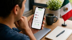 Usuario mexicano revisa el coste de conversión de divisa en eToro.