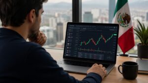 Usuario revisa acciones y CFDs mexicanos en una plataforma de trading.