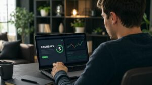 Usuario revisa condiciones de cashback en una plataforma de CFD
