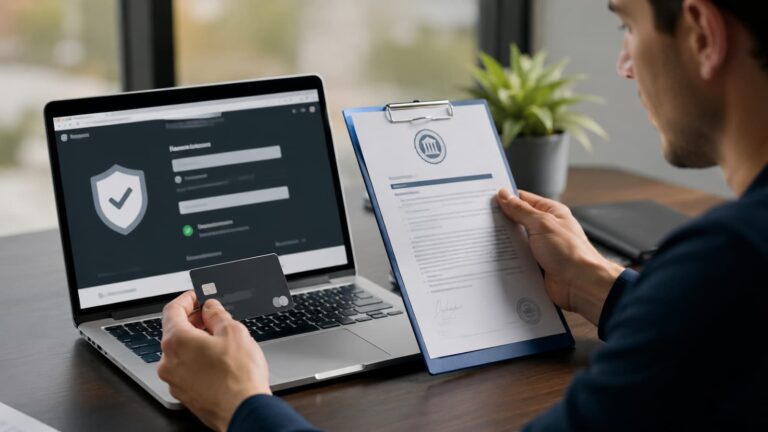 Usuario revisa dominio y licencia antes de depositar en una plataforma