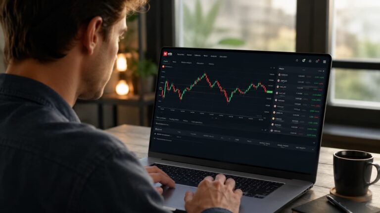 Usuario revisa en xStation cambios de horario y rollover de XTB