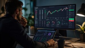 Usuario revisa margen y apalancamiento en una plataforma de trading