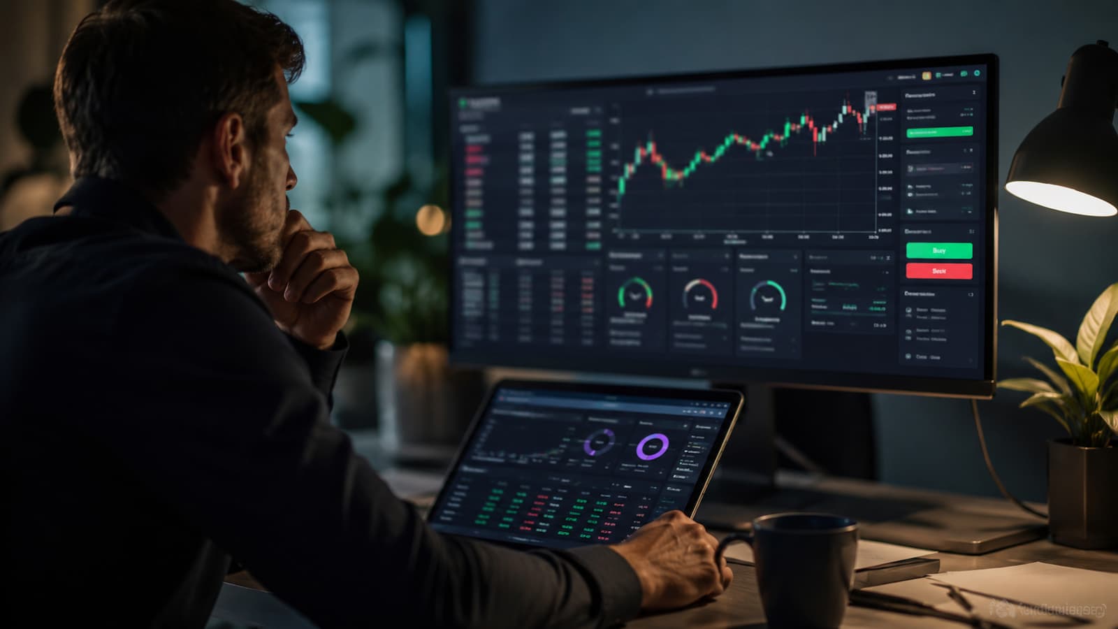 Usuario revisa margen y apalancamiento en una plataforma de trading