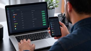 Usuario revisa métodos de depósito y retiro en una plataforma de trading
