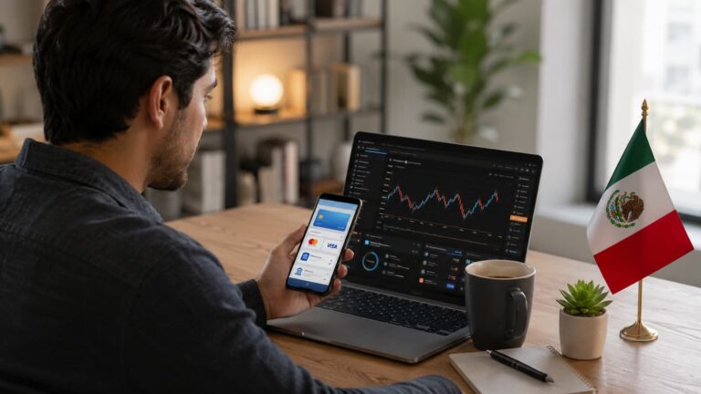 Usuario revisa métodos de pago en Capital.com desde México