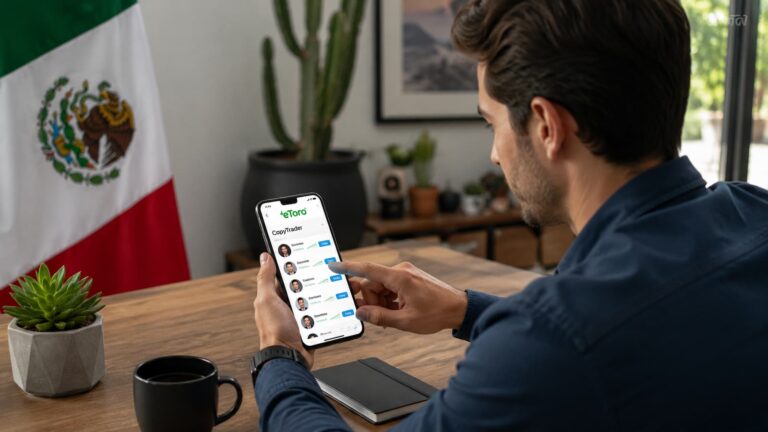 Usuario revisando CopyTrader de eToro desde México