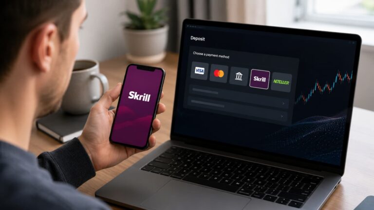 Usuario revisando métodos de depósito con Skrill en Capital