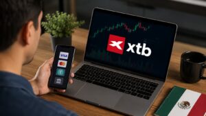 Usuario revisando métodos de depósito en XTB desde México