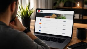 Usuario revisando métodos de depósito y comisiones en XTB