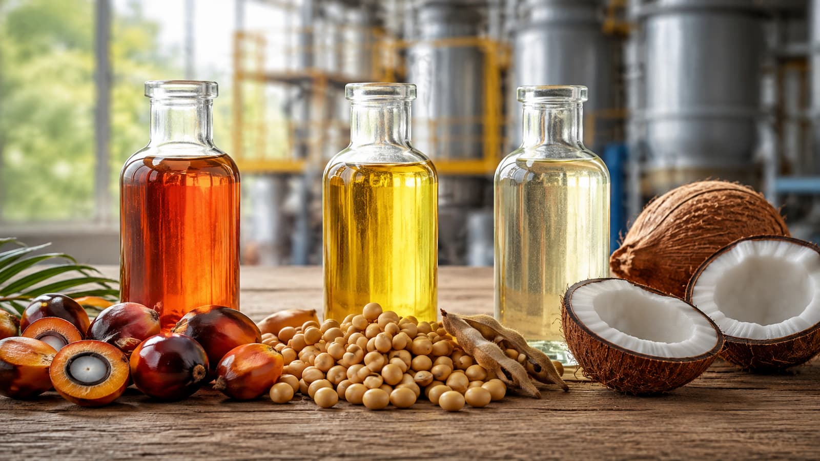 Aceites de palmiste soya y coco se separan en costos para la industria mexicana.
