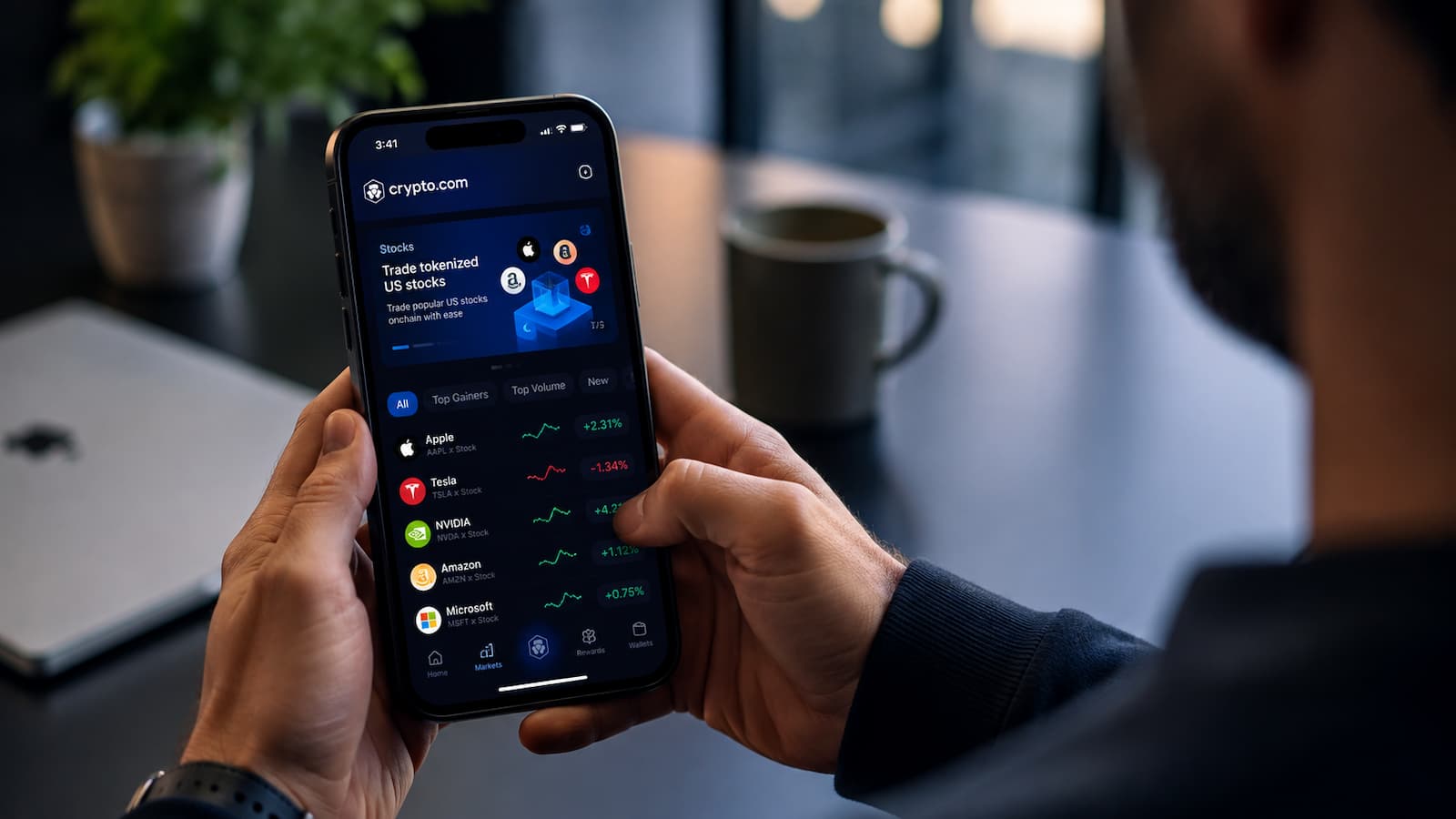 App de Crypto.com con acceso a acciones tokenizadas de EE. UU.