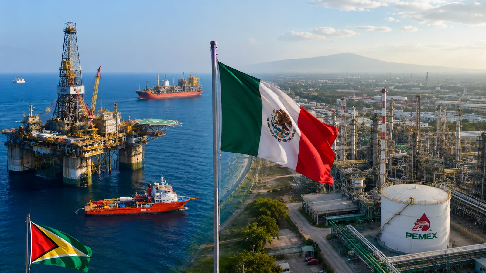 Brasil y Guyana ganan escala petrolera mientras Pemex prioriza refinación y abasto interno.