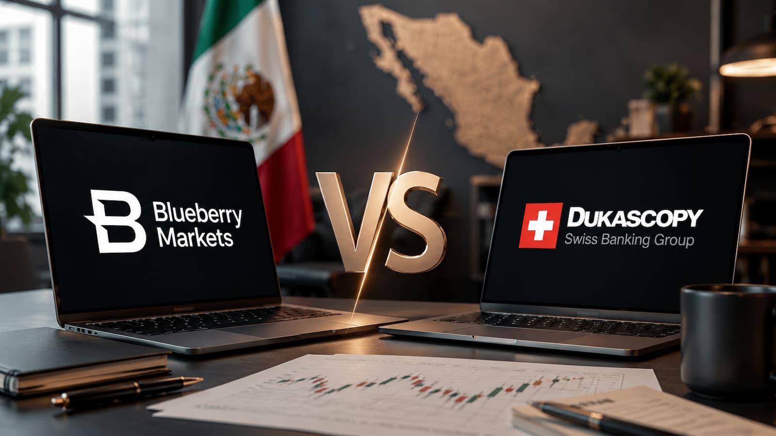Comparativa entre Blueberry Markets y Dukascopy para traders de México