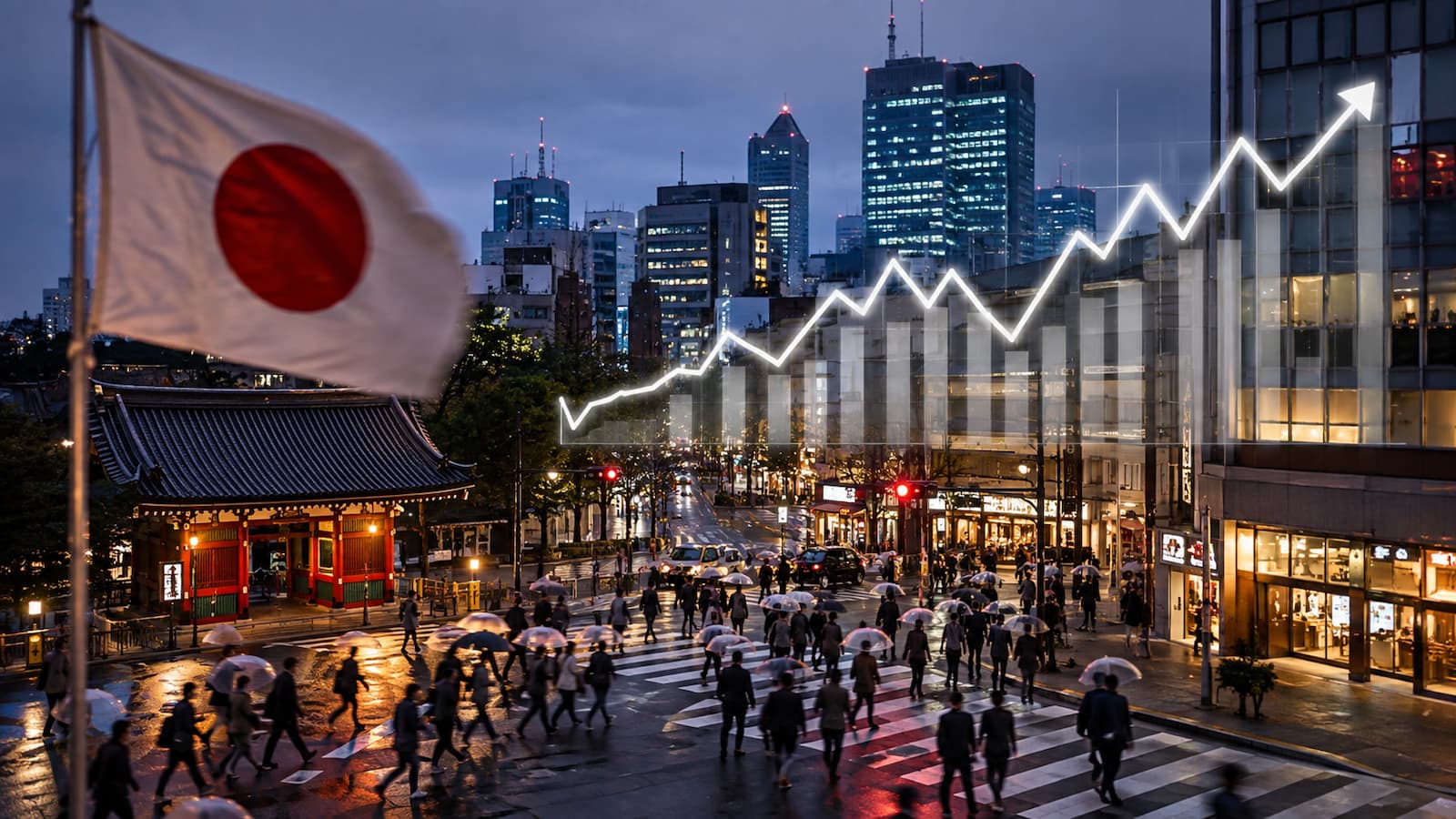 El PIB de Japón creció 0.3% trimestral pero el consumo privado se estancó.