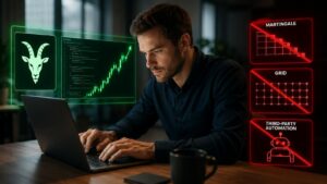 Goat permite EAs propios pero restringe martingala grid y automatización de terceros.