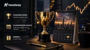 Landing de Headway con concurso demo y calendario de agosto