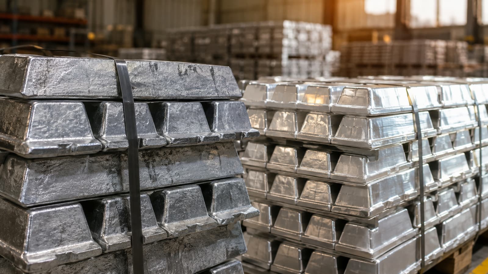 Lingotes de zinc y aluminio reflejan la divergencia reciente entre los metales base.