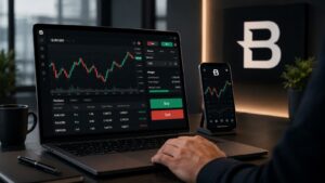 Plataforma trading con gráficos y control de margen