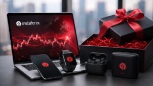 Promoción de gadgets de InstaForex con nueva ventana de registro.