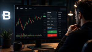 Trader revisando tamaño del lote en una plataforma de Forex