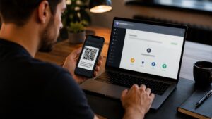 Usuario revisa una dirección cripto antes de depositar en un bróker online.