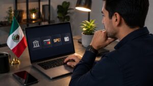 Usuario revisando métodos para depositar dinero en Axi desde México