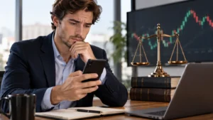 App de trading con acciones custodia y ejecución bajo revisión.