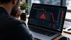 CFDs de acciones en plataforma de trading con aviso de cierre automático.