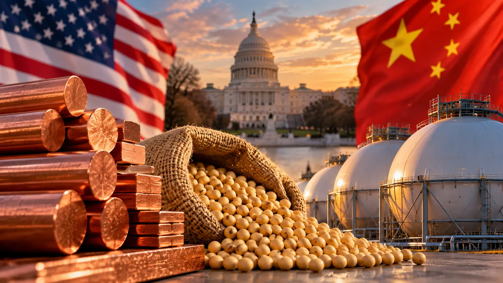 Cobre soja y LNG llegan al foco del mercado antes de la cumbre Trump Xi en Washington.