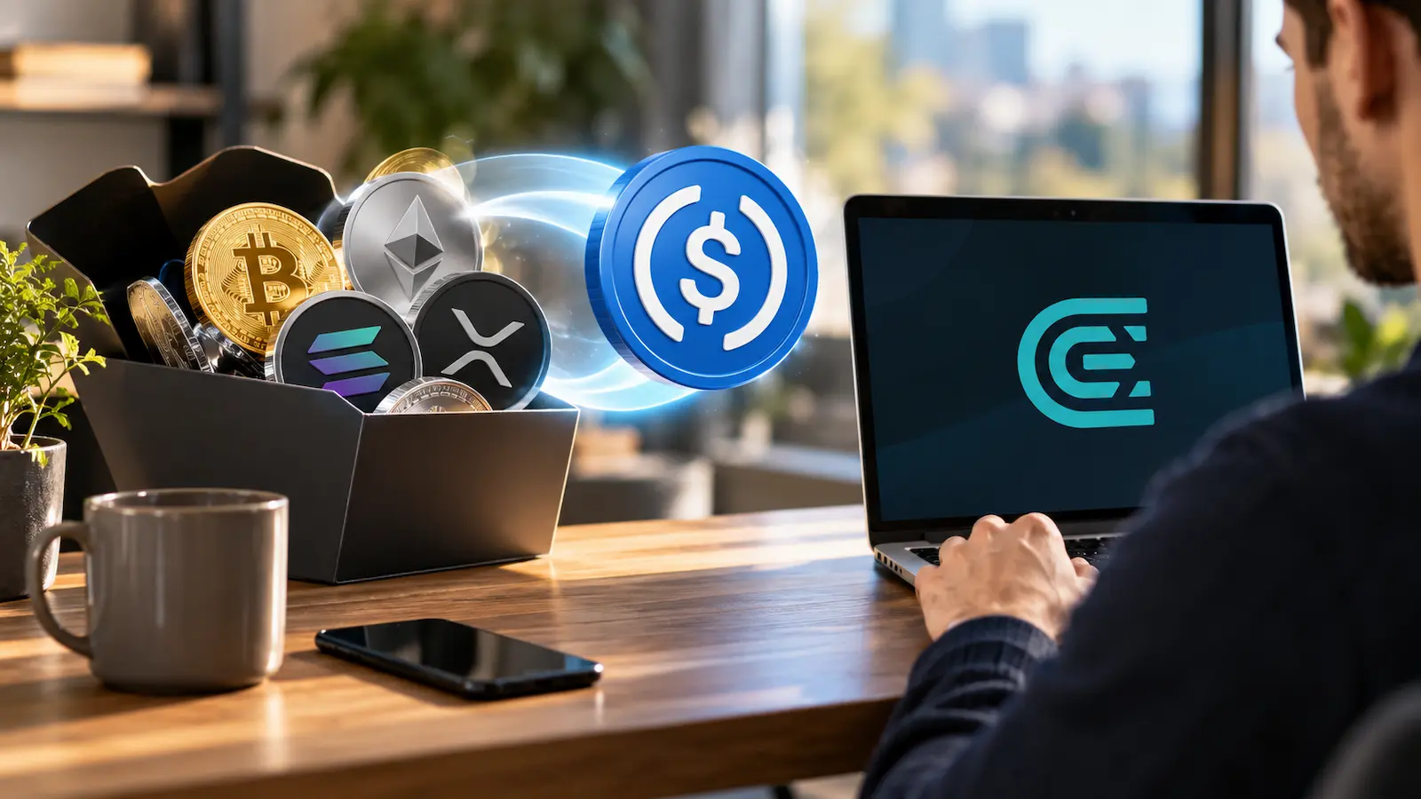 Conversión automática de activos retirados a USDC en CEX