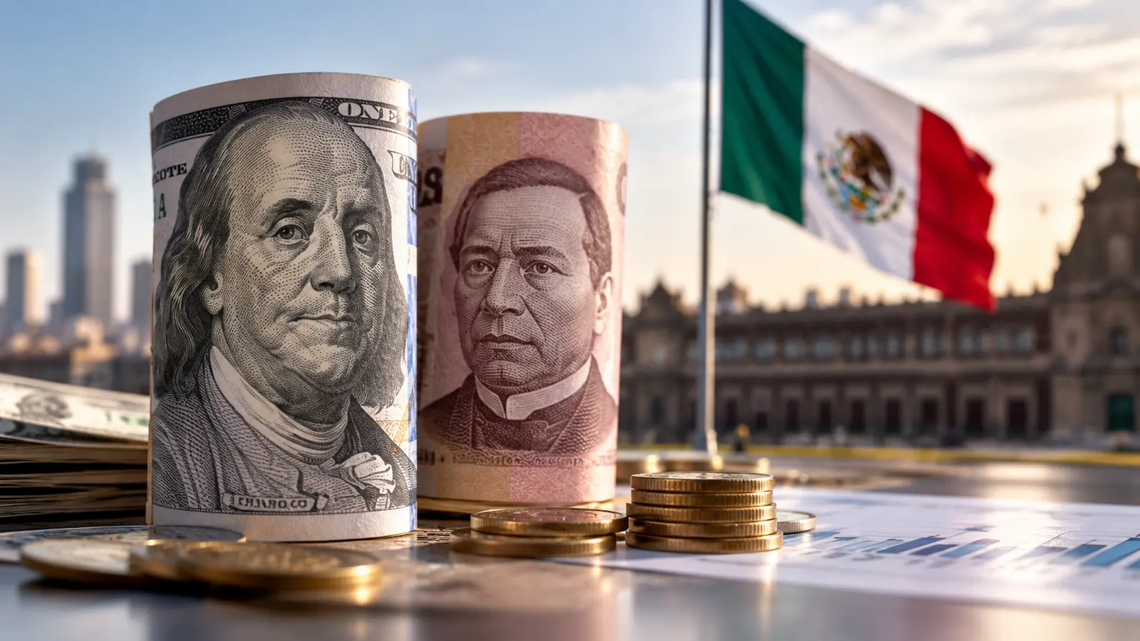 Dólar y peso mexicano antes de datos clave de México