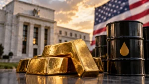 El oro baja mientras petróleo y Treasury elevan la presión sobre tasas y dólar.