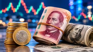 El peso cerró agosto en 16.9971 por dólar entre el diferencial de tasas y el dólar global.