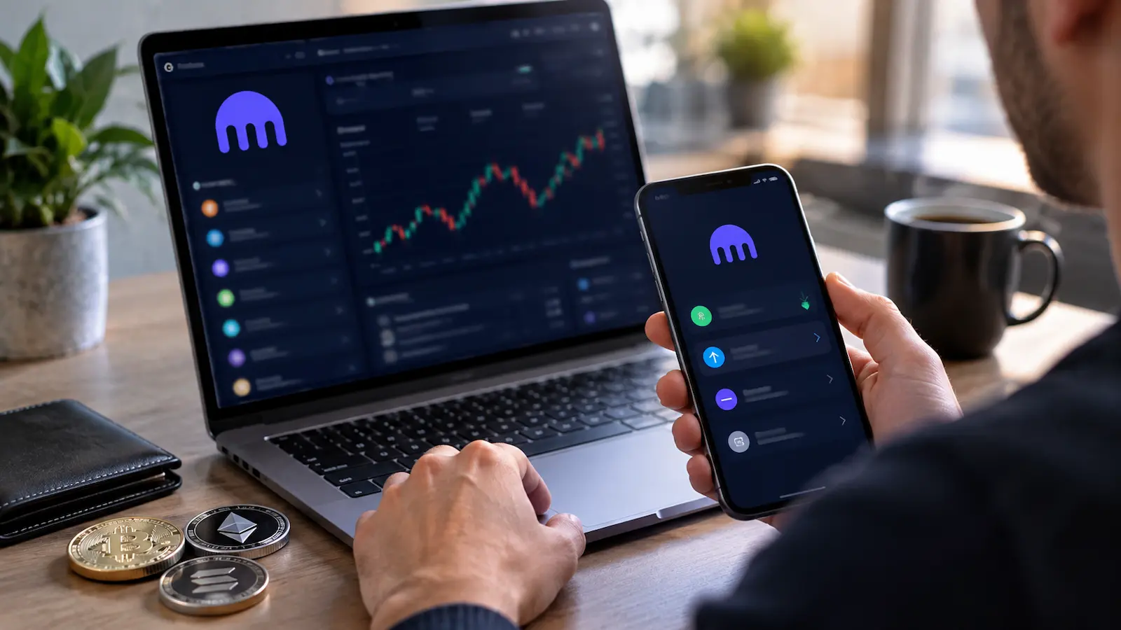 Estado de depósitos y retiros cripto en Kraken.