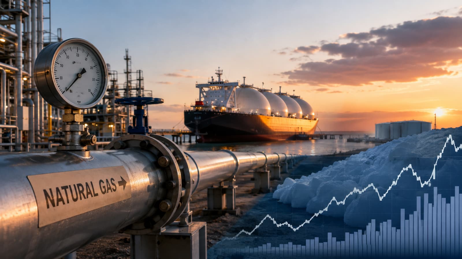 Gas natural Henry Hub LNG y calor chocan con producción récord y altos inventarios.