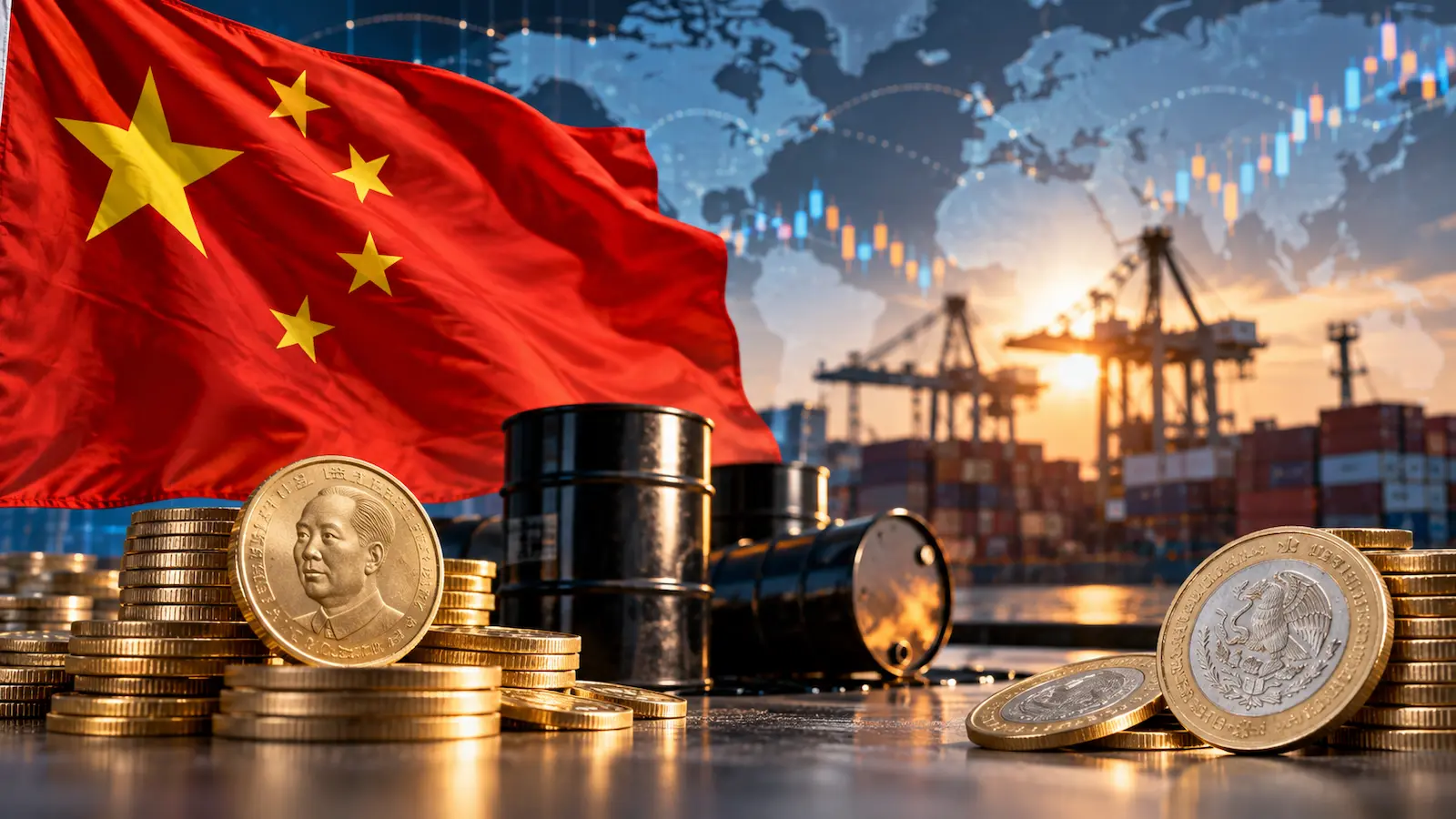 Los PMI de China pueden trasladar cambios de riesgo global al yuan petróleo y peso mexicano.