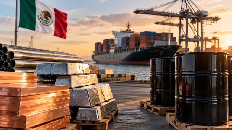 Metales y petróleo muestran señales opuestas en las exportaciones mexicanas de agosto.