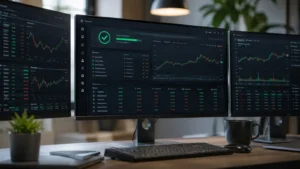 Panel de estado de una plataforma de trading tras mantenimiento programado