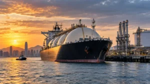 Un buque de LNG refleja la competencia entre Asia y Europa por cargamentos de gas.