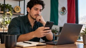 Usuario revisa un retiro en Bitso desde México
