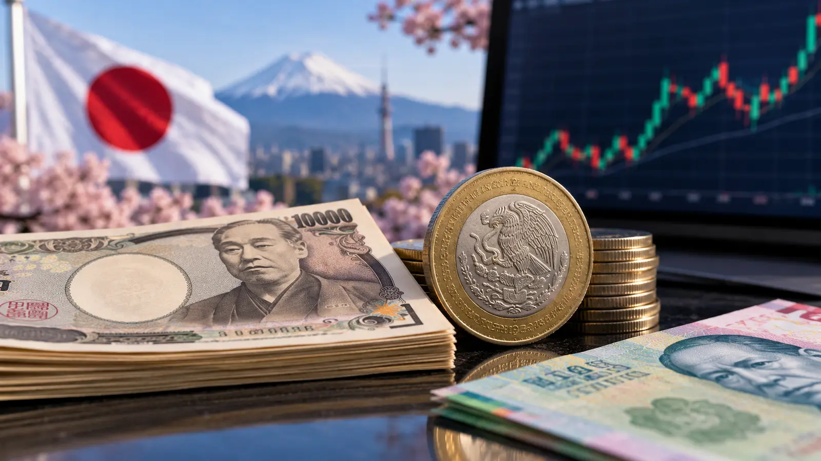 Yen y peso mexicano entran en foco mientras cambian las expectativas de tasas en Japón.