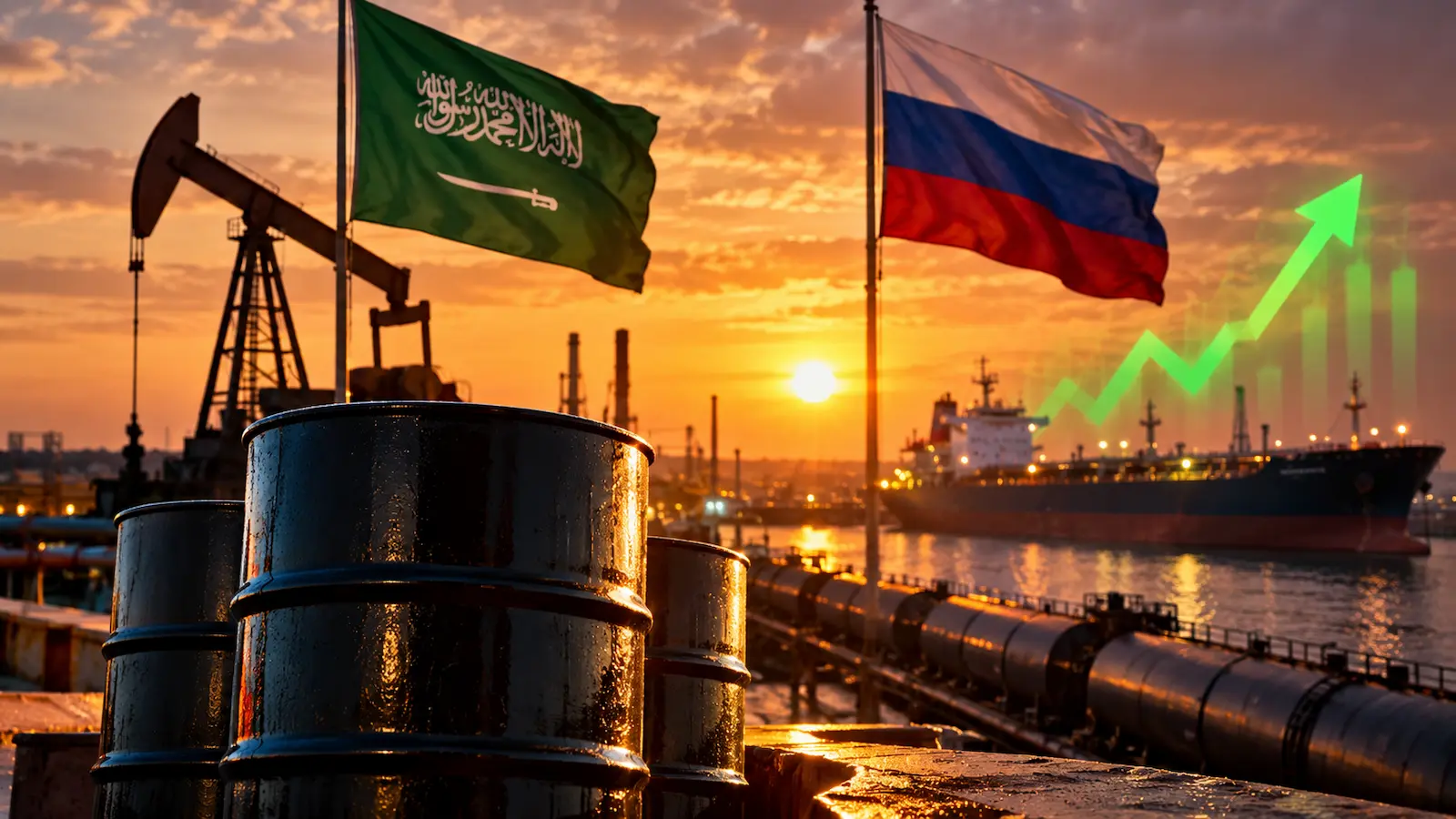 Brent y WTI revierten pérdidas mientras Arabia Saudita y el diésel ruso mueven al mercado.