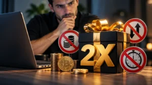 Echobit ofrece un bono 2X con restricciones de retiro operación y vencimiento.
