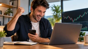Lark Funding liga el reembolso del fee al primer payout elegible y excluye cuentas Instant.