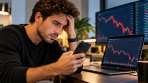 Usuario revisa saldo y margen tras la falla de AWS en KuCoin